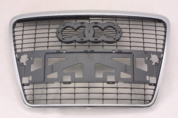 2005-2008 Audi A6 Grille Silver Black With Out Sensor