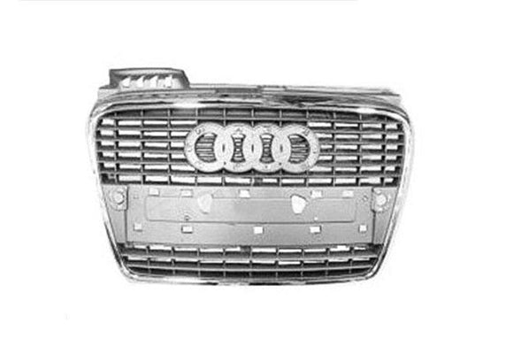 2007-2009 Audi A4 Cabrio / Convertible Grille (Chrome/Primed-Black) With Out S-Line Pkg