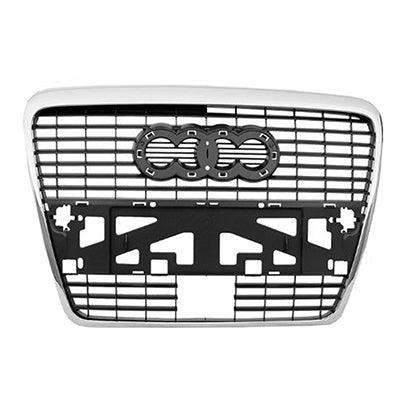 2009-2011 Audi A6 Grille Slv-Black With Chrome Frame With Hole