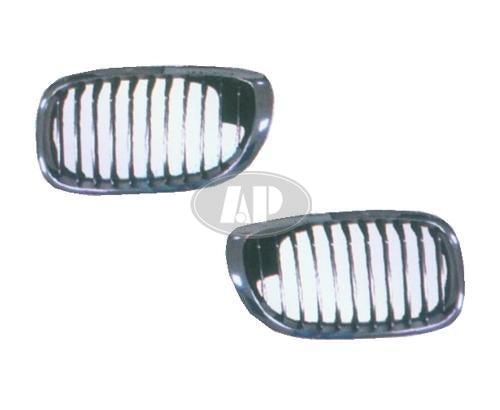 2003-2006 Bmw 3 Series Coupe Grille Driver Side Chrome/Black [11 Black Vertical Bars With Chrome Face Surearounded By Chrome Frame]