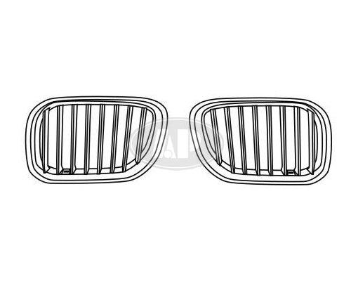 2004-2006 Bmw X5 Grille Driver Side Chrome/Silver With Titanium