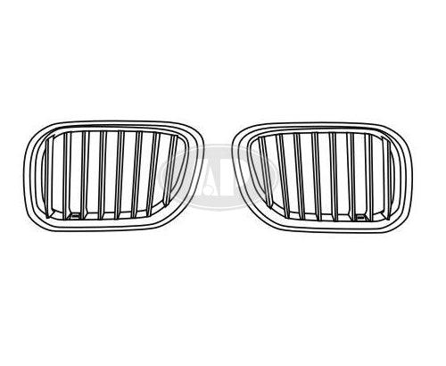 2004-2006 Bmw X5 Grille Passenger Side Chrome/Silver With Titanium