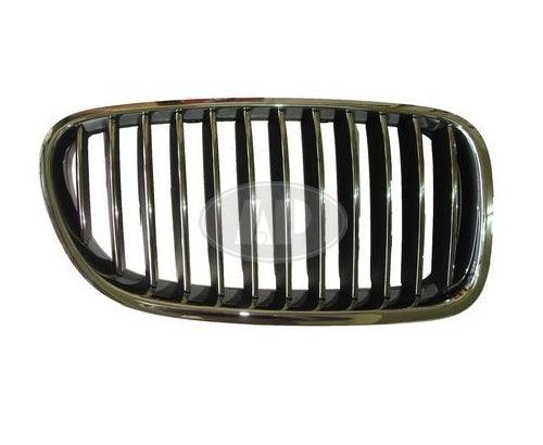 2011-2013 Bmw 5 Series Grille Passenger Side Chrome/Black Sedan With Out Night Vision