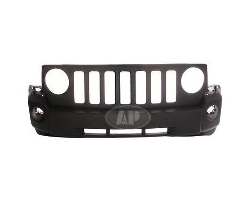 2007-2010 Jeep Patriot Bumper Front Primed Without Chrome Without Tow With Fog Lamp Hole