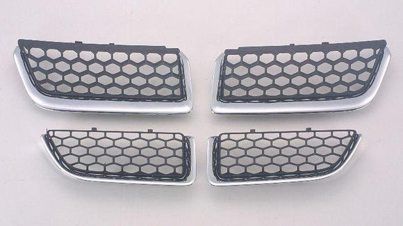 2004-2006 Dodge Stratus Sedan Grille Matte-Black With Chrome Mldg 4 Pcs Design