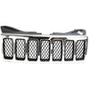 2008-2009 Jeep Grand Cherokee Grille Matte-Black With Chrome Front Mesh Type Overland Model