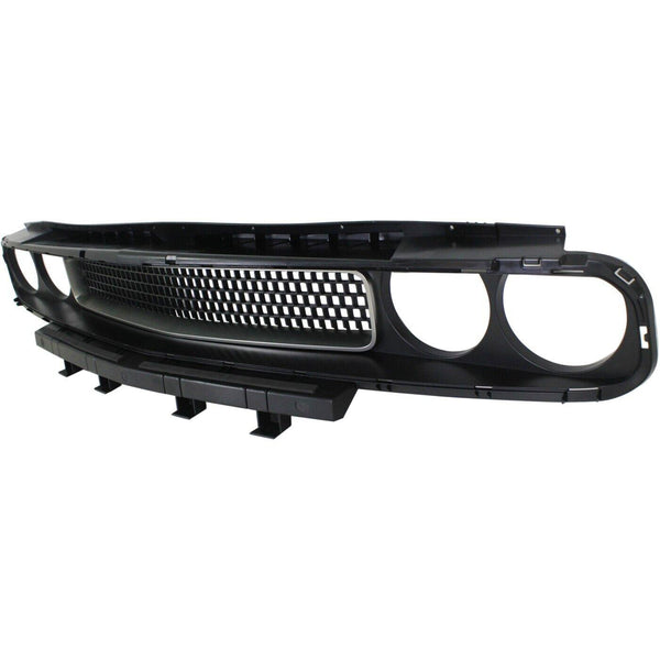 2008-2014 Dodge Challenger Grille Matte Black With Silver Trim