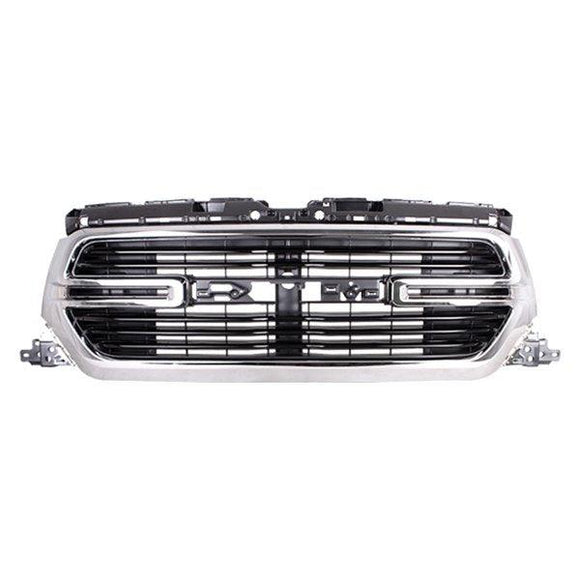 2019-2021 Ram Ram 1500 Grille Chrome Surearound With Black Billets With Camera Laramie/Big Horn Model