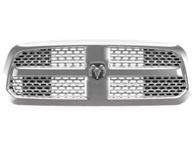 2013-2021 Ram Ram 1500 Grille Chrome Front With Chrome Perforated Wave Insert