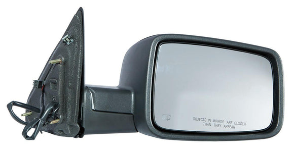 2011-2012 Ram Ram 1500 Mirror Passenger Side Power Heated Textured Without Signal/Memory/Puddle Lamp Non-Tow Type