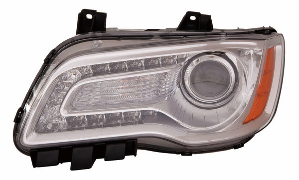 Head Lamp Driver Side Chrysler 300 2011-2014 Halogen Chrome Bezel Capa , Ch2502231C