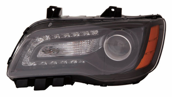 Head Lamp Driver Side Chrysler 300 2012-2014 Halogen Black Bezel Capa , Ch2502235C