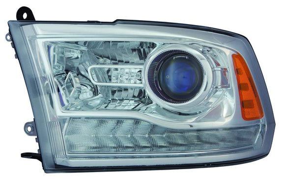 2013-2015 Ram Ram 1500 Head Lamp Driver Side Halogen Projector Style Chrome Exclude Sport/Rt High Quality