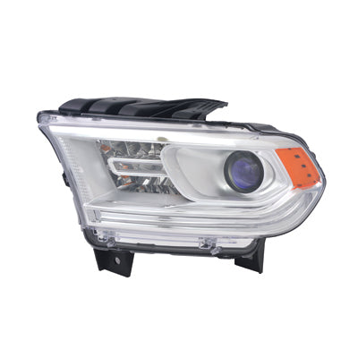 Head Lamp Driver Side Dodge Durango 2014-2015 Halogen Chrome Bezel With Led Drl Capa , Ch2502257C