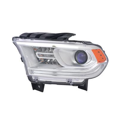 2014-2015 Dodge Durango Head Lamp Driver Side Halogen Chrome Bezel With Led Drl High Quality