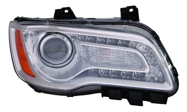 2011-2014 Chrysler 300 Head Lamp Passenger Side Halogen Chrome Bezel High Quality