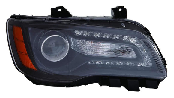 2012-2014 Chrysler 300 Head Lamp Passenger Side Halogen Black Bezel High Quality