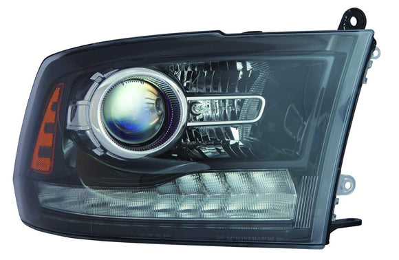 2013-2014 Ram Ram 1500 Head Lamp Passenger Side Halogen Projector Black Bezel High Quality