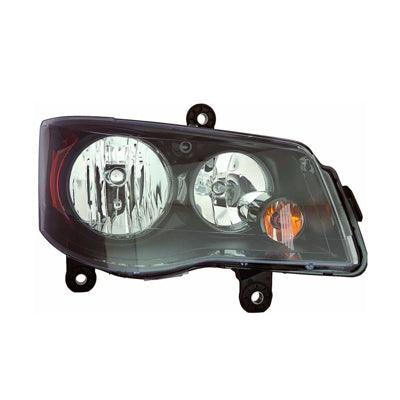 Head Lamp Passenger Side Dodge Caravan 2011-2020 Halogen With Black Bezel High Quality , CH2503266