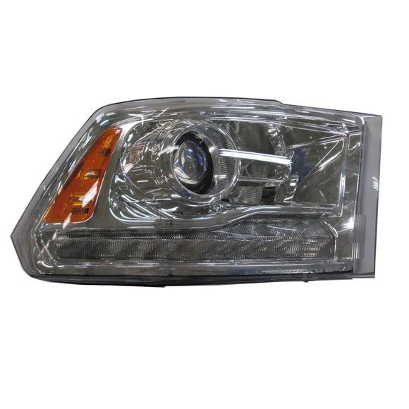 Head Lamp Passenger Side Ram 1500 2016-2018 Halogen Projector Chrome Bezel High Quality , CH2503290