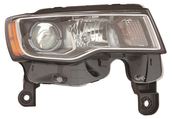 2017-2021 Jeep Grand Cherokee Head Lamp Passenger Side Halogen With Chrome Bezel Std Type