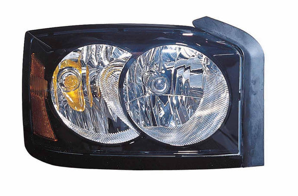 2006-2007 Dodge Dakota Head Lamp Passenger Side Black Bezel High Quality