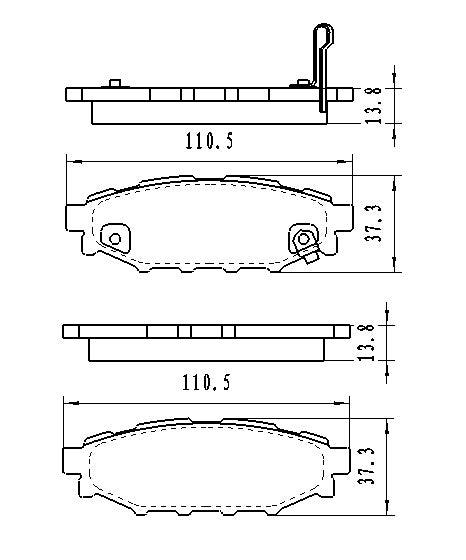 2005-2014 Subaru Outback  Brake Pads Set Rear Ceramic