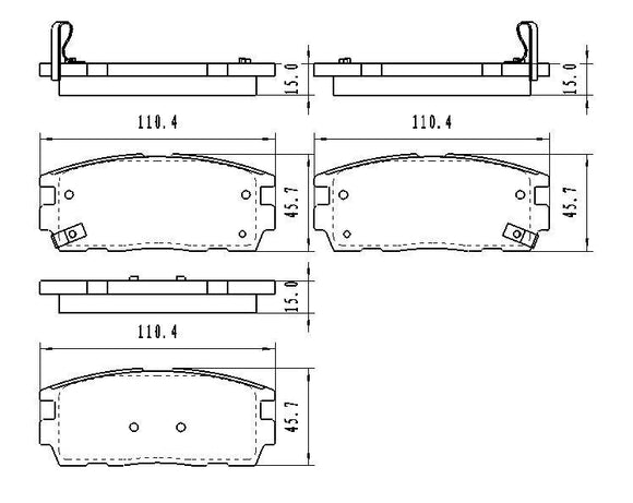 2007-2009 Suzuki Xl7 Brake Pads Set Rear Ceramic