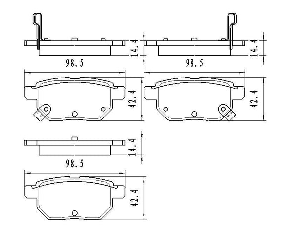 2009-2019 Toyota Corolla Sedan Brake Pads Set Rear Ceramic