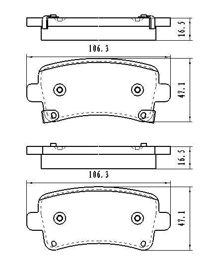 2013-2017 Chevrolet Malibu Brake Pads Set Rear Ceramic