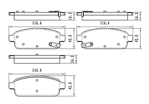 2011-2015 Chevrolet Volt Brake Pads Set Rear Ceramic