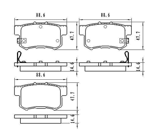 1992-1994 Acura Vigor Brake Pads Set Rear Ceramic