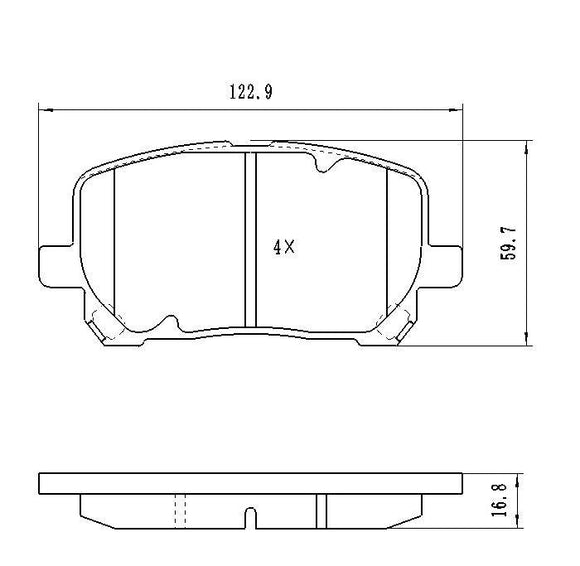 2000-2008 Toyota Corolla Sedan Brake Pads Set Front Ceramic