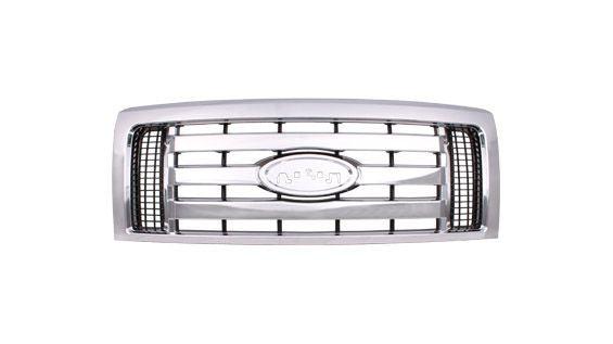 2009-2012 Ford F150 Grille Xlt Chrome Front 3 Chrome Bars