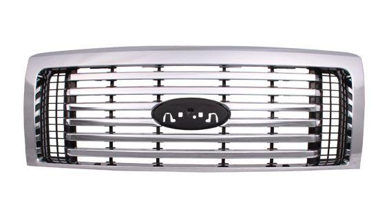 2010-2012 Ford F150 Grille Chrome Front 6 Chrome Bars Billet Style