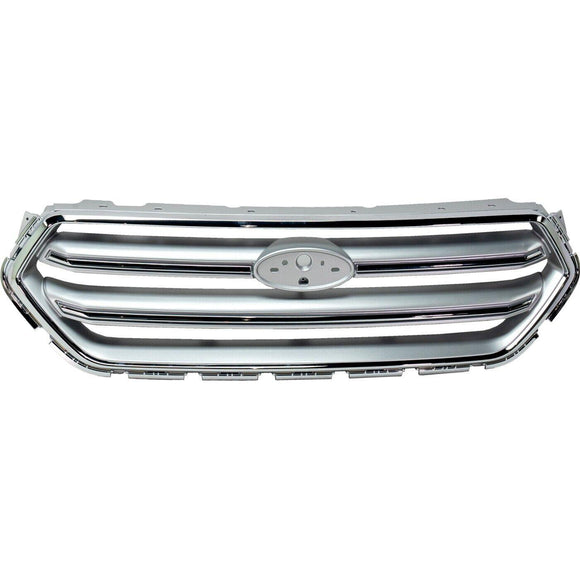 2017-2019 Ford Escape Grille Ptd Silver With Chrome Surearound For Models Without Sport