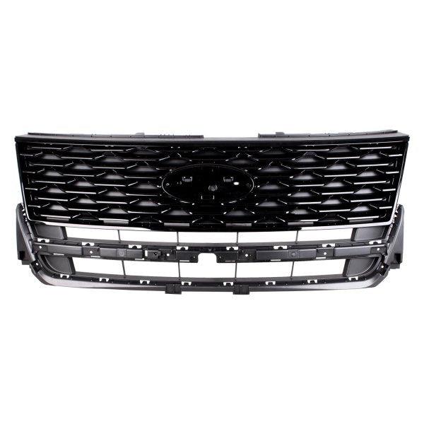 2018-2019 Ford Explorer Sport Grille Matte Black With Ptd Black Front And Moulding