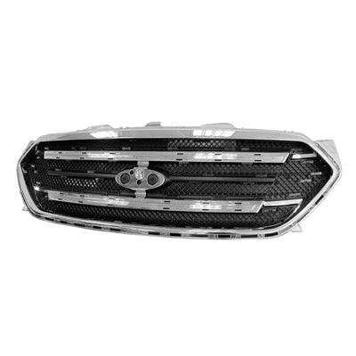 2013-2019 Ford Taurus Grille Surearound Chrome With Black Mesh Exclude Sho Model