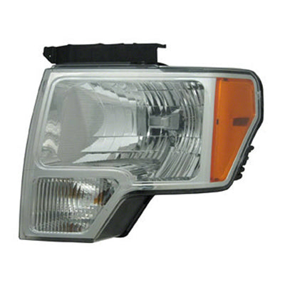 Head Lamp Driver Side Ford F150 2009-2014 Except Harley Davidson Svt With Chrome Trim Capa , Fo2502287C