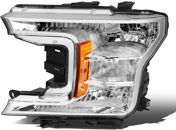 Head Lamp Driver Side Ford F150 2018-2020 Halogen With Chrome Housing For Base Models Front Om 12/17 High Quality , Fo2502372