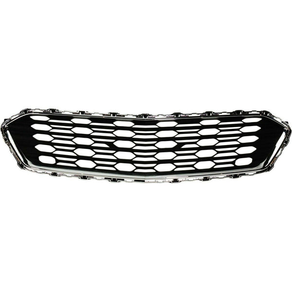 2016-2018 Chevrolet Cruze Sedan Grille Center Black With Chrome Moulding With Out Rs-Pkg Ls/Lt/L Models