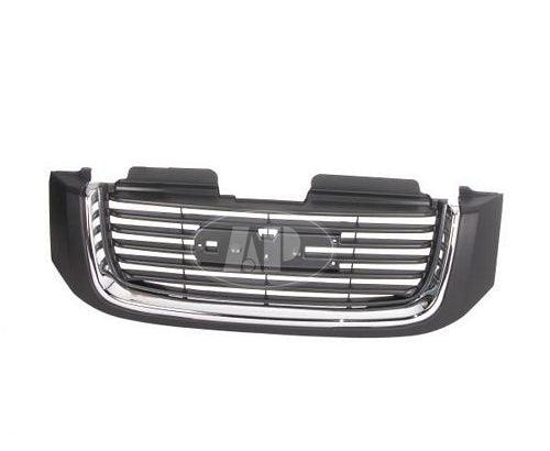 2002-2009 Gmc Envoy Grille Without Head Lamp Washer Hole Black/Chrome Sle