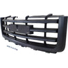 2007-2013 Gmc Sierra 1500 Grille Matte-Black 3 Horizontal Black Bars With Black Front Exclude Denali