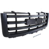 2007-2013 Gmc Sierra 1500 Grille Matte-Black 3 Horizontal Black Bars With Black Front Exclude Denali