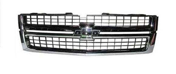 2007-2010 Chevrolet Silverado 3500 Grille Matte-Black With Chrome Frame 