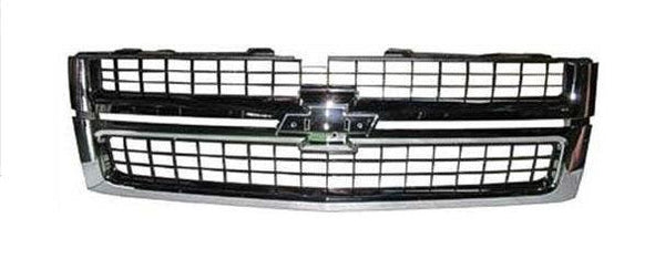 2007-2010 Chevrolet Silverado 2500 Grille Matte-Black With Chrome Frame 