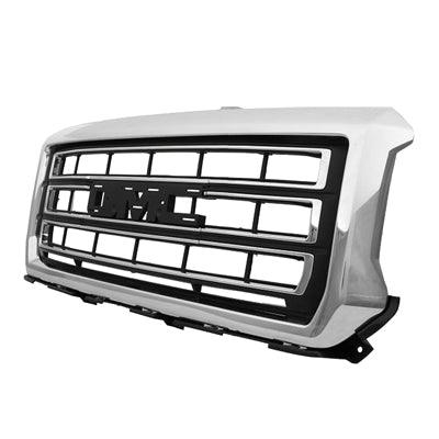 2014-2015 Gmc Sierra 1500 Grille Chrome Front/Black Bars Base/Sle/Slt