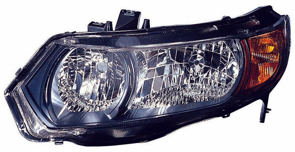 Head Lamp Driver Side Honda Civic Coupe 2006-2008 Black Housing Capa , Ho2518111C