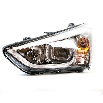 2013-2016 Hyundai Santa Fe Sport Head Lamp Driver Side Halogen Sports Black Bezel