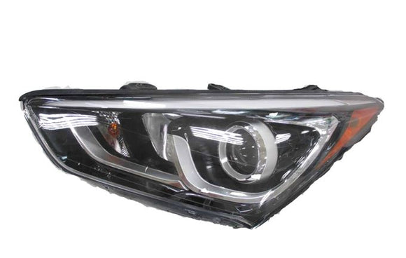 Head Lamp Driver Side Hyundai Santa Fe Sport 2013-2018 Halogen Sport Model Projector Type With Led Accent Capa , Hy2502205C